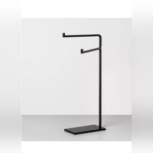 Metal Hand Towel Stand Matte Black - Hearth & Hand™ with Magnolia: Compact Bathr